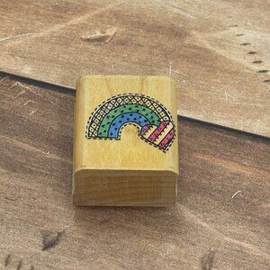 1996 PENNY BLACK 883A RAINBOW WOOD MOUNTED RUBBER STAMP WITH HEART